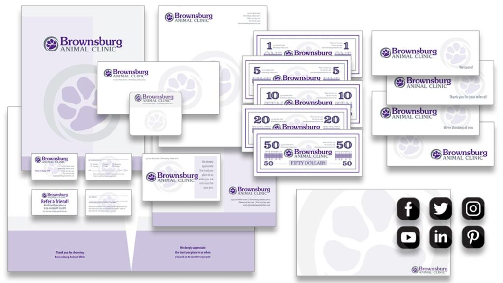 Brownsburg Animal Clinic Ultimate Identity Package from VeterinaryLogos.com